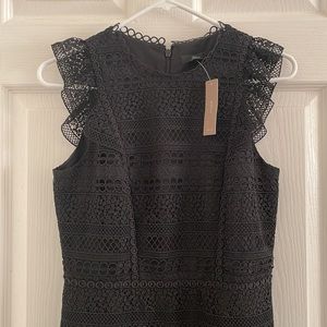 J Crew Cap-sleeve ruffle dress in mixed lace